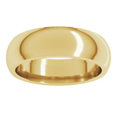 14K Yellow Gold 6 mm Comfort-Fit Half Round Band Size 14