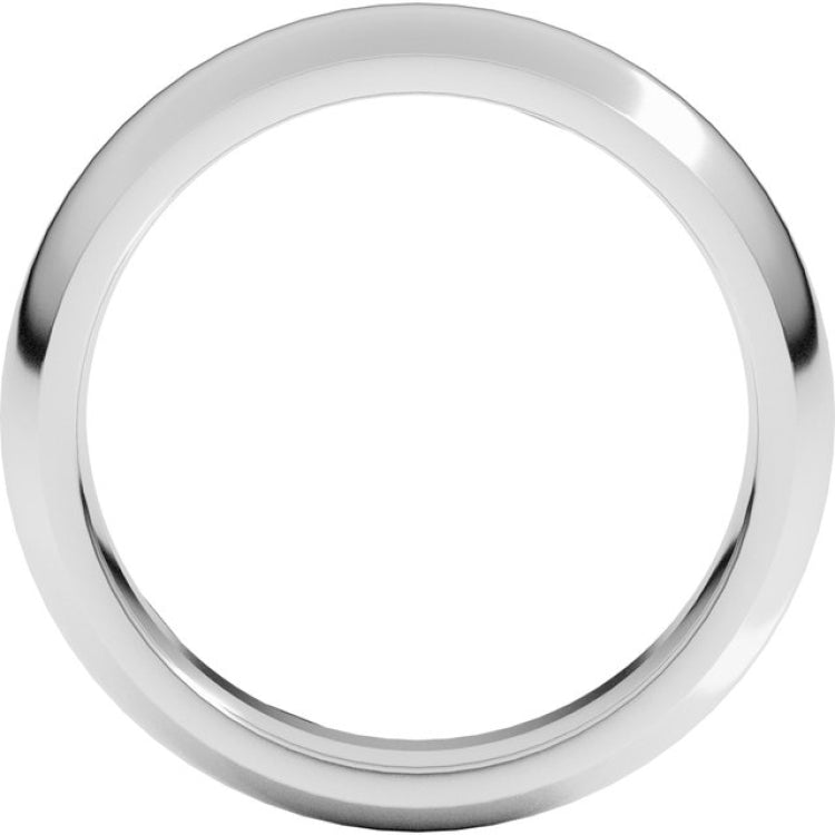 14K White Gold 5 mm Comfort-Fit Half Round Band Size 12