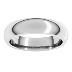 14K White Gold 5 mm Comfort-Fit Half Round Band Size 12