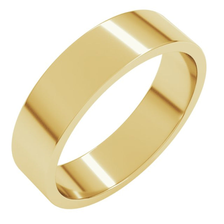 14K Yellow Gold 5 mm Flat Band Size 12