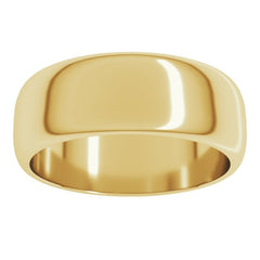 10K Yellow Gold 7 mm Half Round Band Size 12