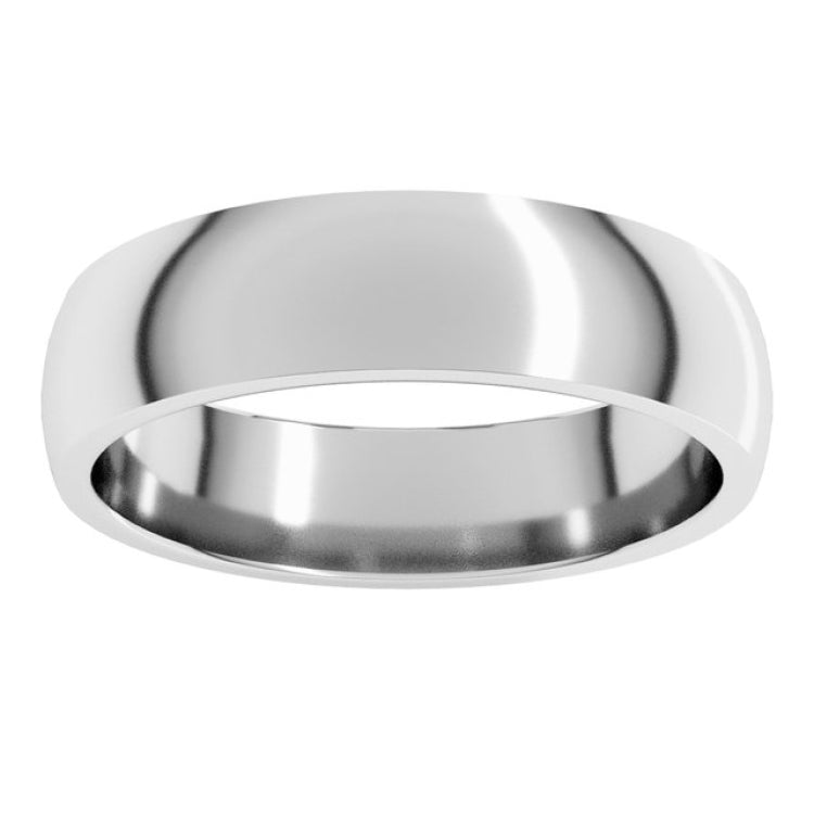 14K White Gold 5 mm Lightweight Comfort-Fit Half Round Band Size 11.5