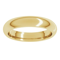 10K Yellow Gold 4 mm Comfort-Fit Half Round Band Size 10.5