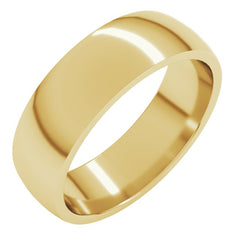 14K Yellow Gold 6 mm Lightweight Comfort-Fit Half Round Band Size 11.5