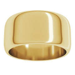 10K Yellow Gold 10 mm Half Round Band Size 7.5