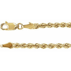 14K Yellow Gold 3 mm Rope 20" Chain