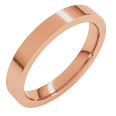 14K Rose Gold 3 mm Comfort-Fit Flat Band Size 5