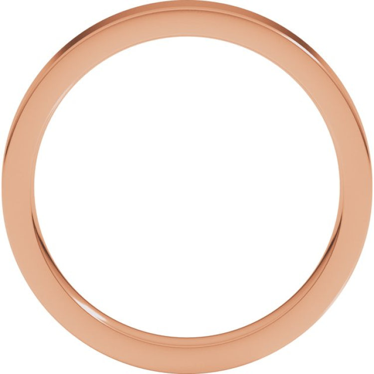 14K Rose Gold 3 mm Comfort-Fit Flat Band Size 5