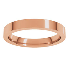 14K Rose Gold 3 mm Comfort-Fit Flat Band Size 5