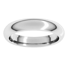 Sterling Silver 4 mm Comfort-Fit Half Round Band Size 7.5
