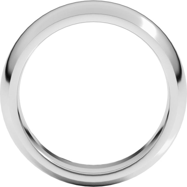 Sterling Silver 7 mm Comfort-Fit Half Round Band Size 12