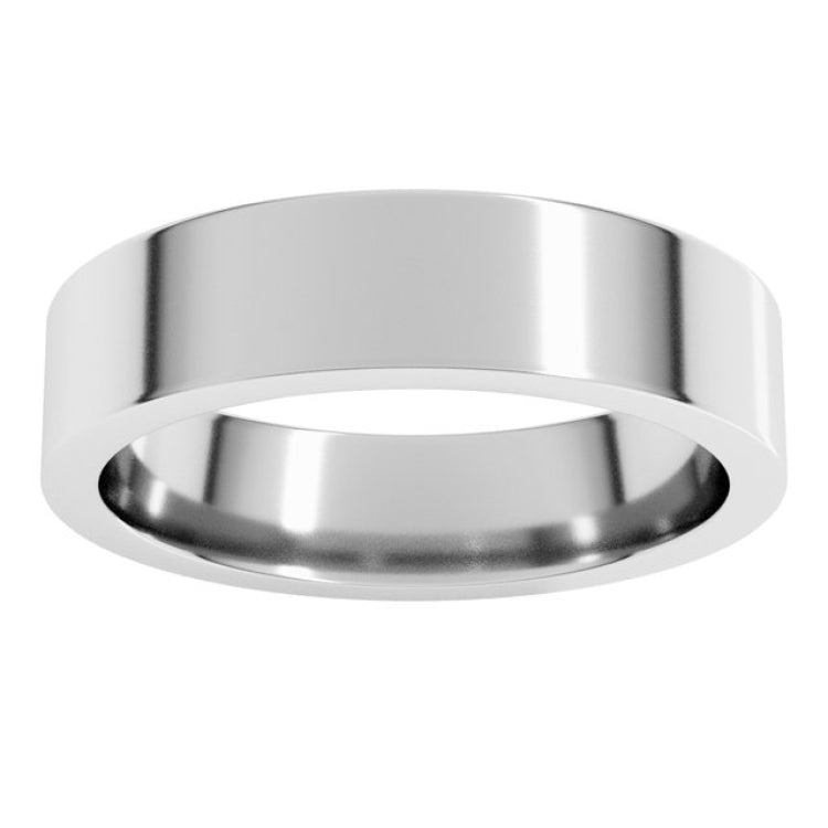 Sterling Silver 5 mm Comfort-Fit Flat Band Size 6