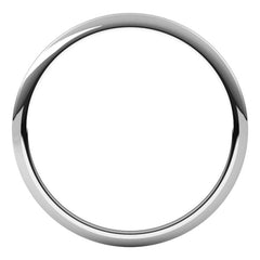 14K White Gold 1 mm Half Round Band Size 6