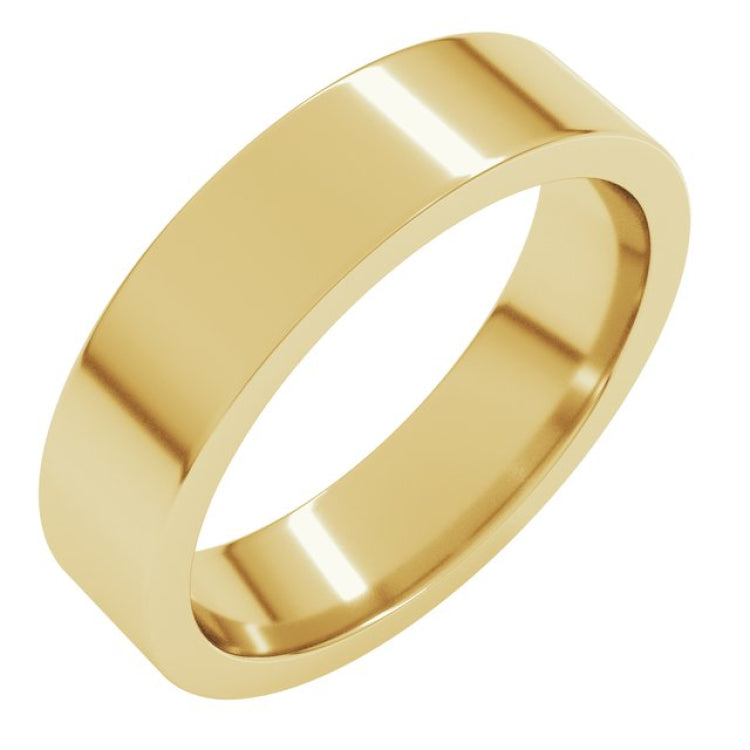 22K Yellow Gold 5 mm Comfort-Fit Flat Band Size 9.5