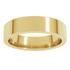 22K Yellow Gold 5 mm Comfort-Fit Flat Band Size 9.5