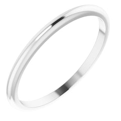 14K White Gold 1.5 mm Half Round Band Size 5
