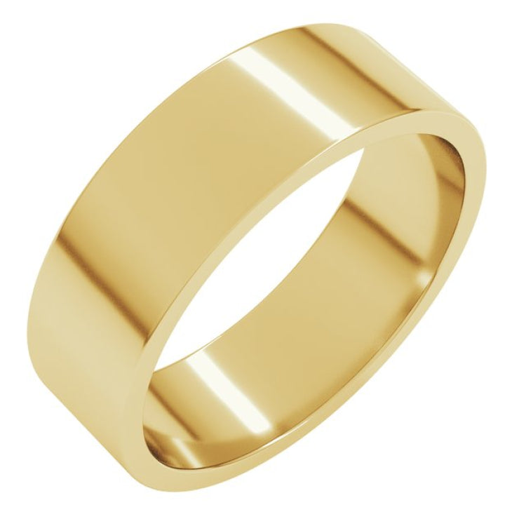 14K Yellow Gold 6 mm Flat Band Size 7