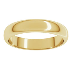 14K Yellow Gold 4 mm Half Round Band Size 5