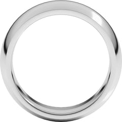 14K White Gold 8 mm Comfort-Fit Half Round Band Size 11