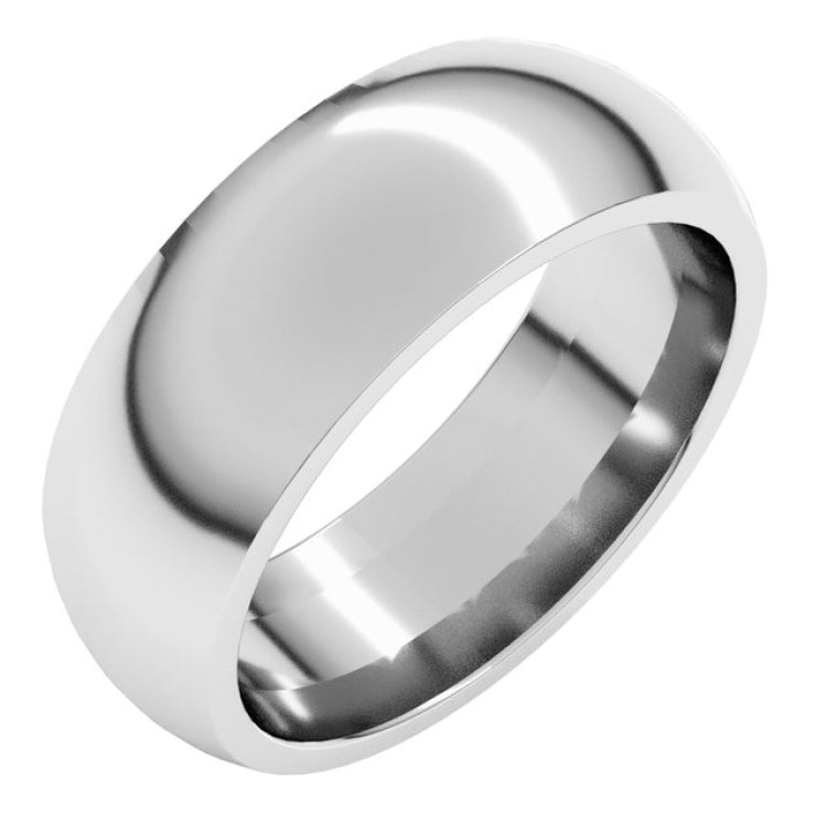 Continuum Sterling Silver 7 mm Comfort-Fit Half Round Band Size 10.5
