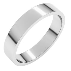 14K White Gold 4 mm Flat Band Size 10.5