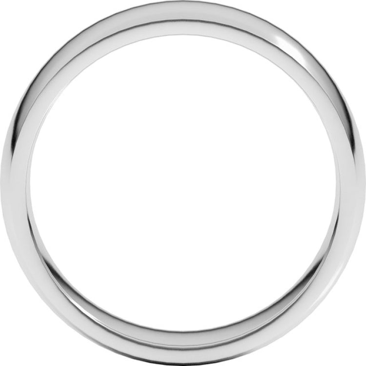 14K White Gold 6 mm Lightweight Comfort-Fit Half Round Band Size 9.5