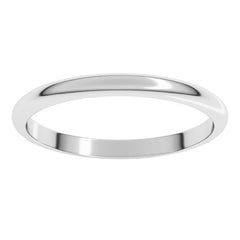 14K White Gold 2 mm Half Round Band Size 3