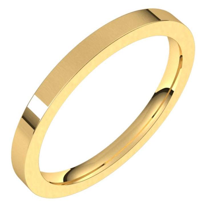 14K Yellow Gold 2 mm Comfort-Fit Flat Band Size 4