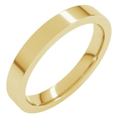 18K Yellow Gold 3 mm Comfort-Fit Flat Band Size 5.5
