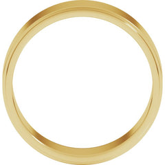 14K Yellow Gold 7 mm Stepped-Edge Flat Band Size 9