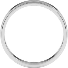 14K White Gold 4 mm Stepped-Edge Flat Band Size 7