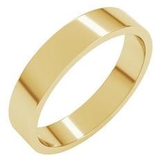 14K Yellow Gold 4 mm Flat Band Size 4