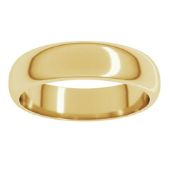 10K Yellow Gold 5 mm Half Round Band Size 12