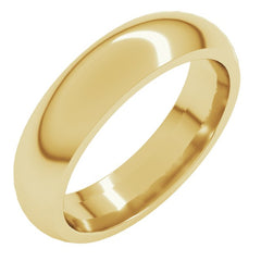 10K Yellow Gold 5 mm Comfort-Fit Half Round Band Size 14
