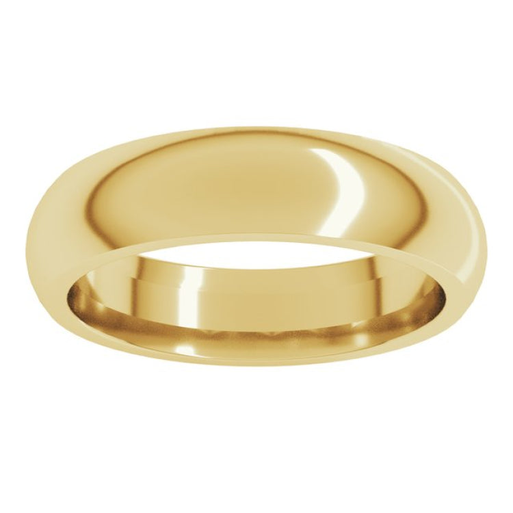 10K Yellow Gold 5 mm Comfort-Fit Half Round Band Size 14