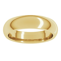 10K Yellow Gold 5 mm Comfort-Fit Half Round Band Size 14