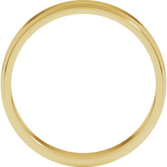14K Yellow Gold 4 mm Stepped-Edge Flat Band Size 8.5