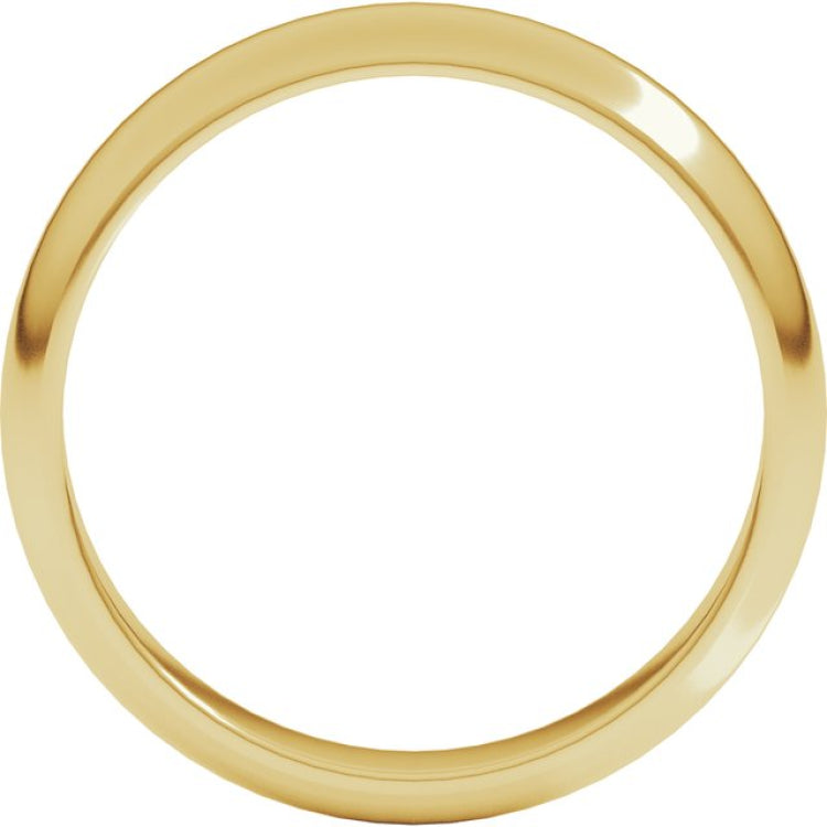 14K Yellow Gold 4 mm Half Round Band Size 9.5