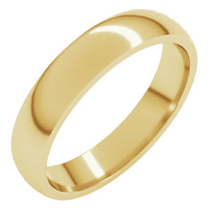 10K Yellow Gold 4 mm Lightweight Comfort-Fit Half Round Band Size 8.5