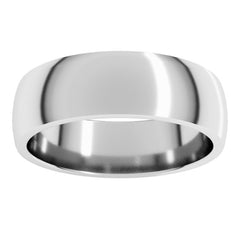 14K White Gold 6 mm Lightweight Comfort-Fit Half Round Band Size 12
