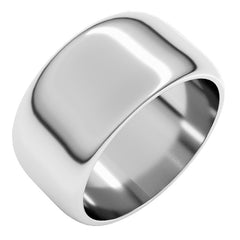 10K White Gold 10 mm Half Round Band Size 6