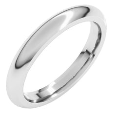 Platinum 3 mm Comfort-Fit Half Round Band Size 8