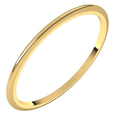 14K Yellow Gold 1 mm Half Round Band Size 9