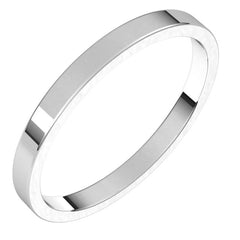 14K White Gold 2 mm Flat Band Size 13