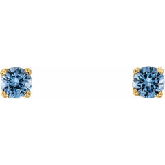 14K Yellow Gold Natural Aquamarine Youth Earrings