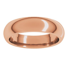 18K Rose Gold 5 mm Comfort-Fit Half Round Band Size 8.5