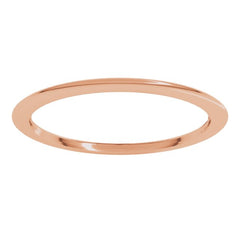14K Rose Gold 1 mm Comfort-Fit Half Round Band Size 5