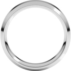 Sterling Silver 6 mm Beveled-Edge Comfort-Fit Flat Band Size 11