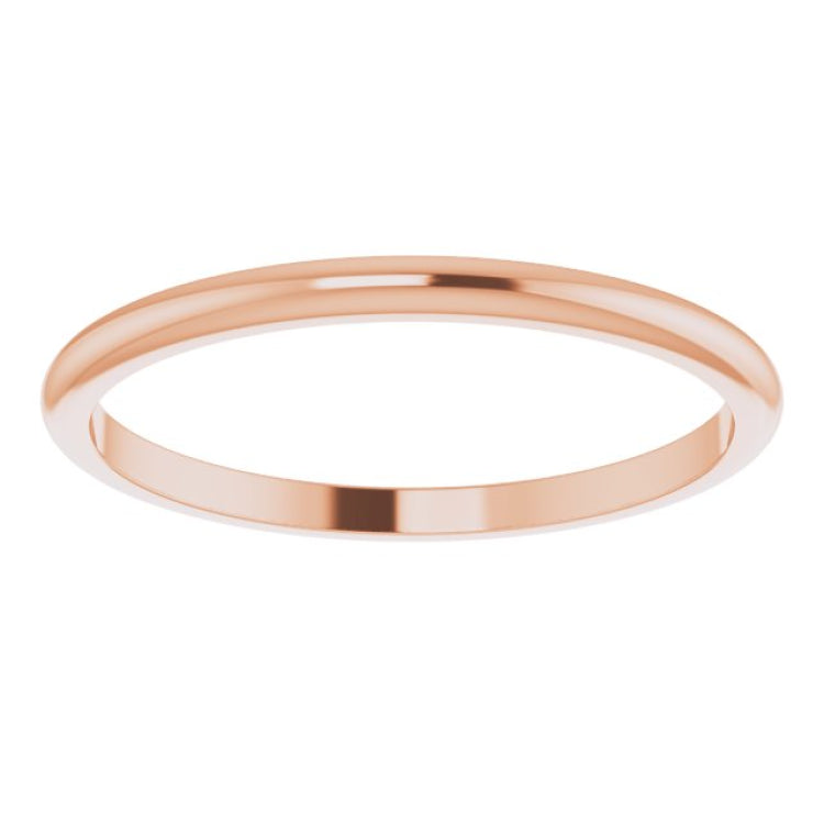 14K Rose Gold 1.5 mm Half Round Band Size 3