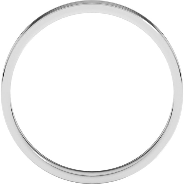 14K White Gold 3 mm Ultra-Lightweight Flat Band Size 6.5